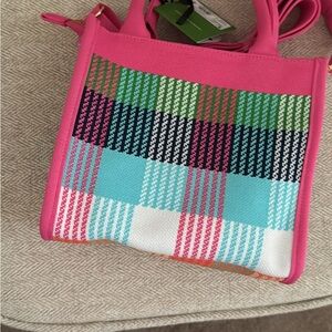 Vibrant Pink Plaid Mini Bag